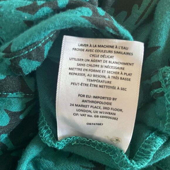 Anthropologie Akemi + Kin Petraea Turquoise and Black Tie Sleeve Dolman Top, XS - Picture 6 of 7